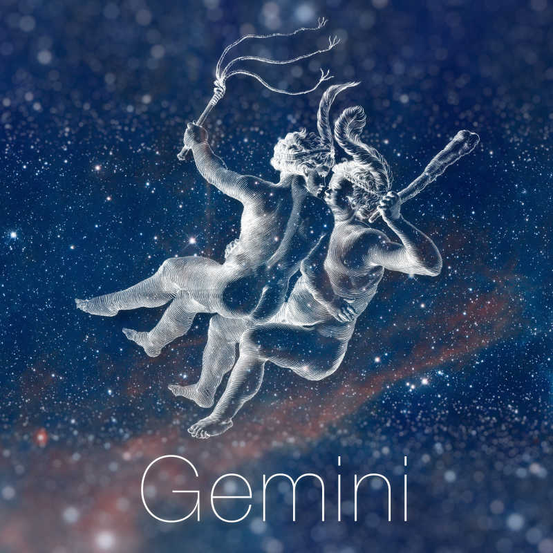星座黄道十二宫银河天空背景的古典占星画