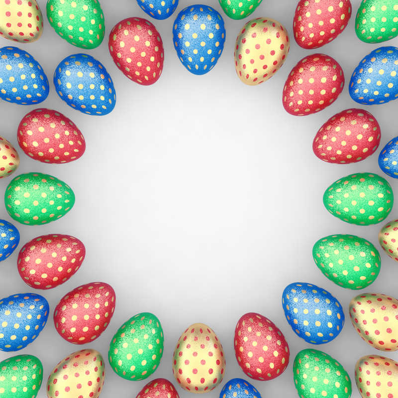 五颜六色的复活节彩蛋装饰