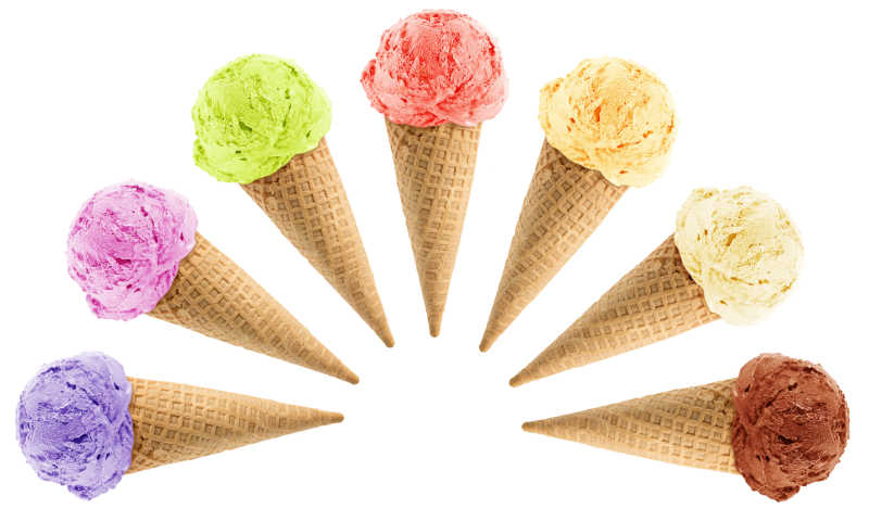 七种冰淇淋甜筒