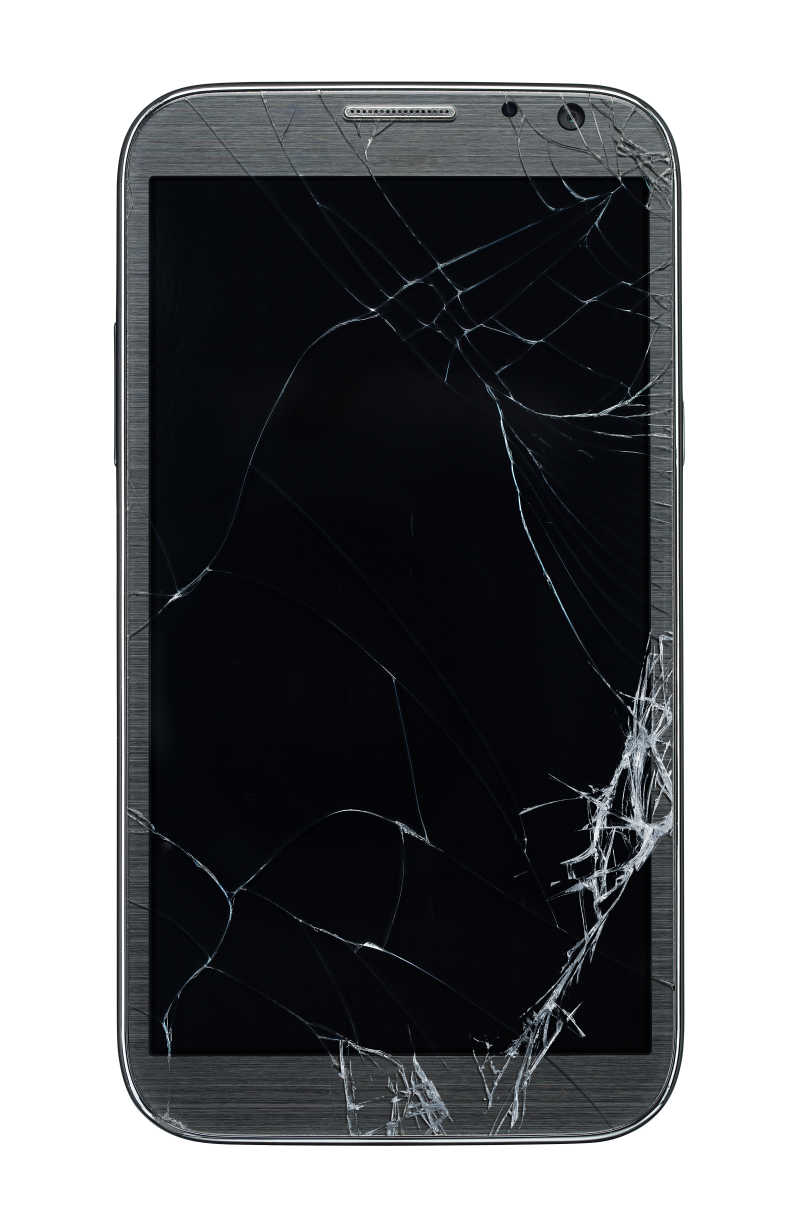 屏幕被摔坏的智能手机