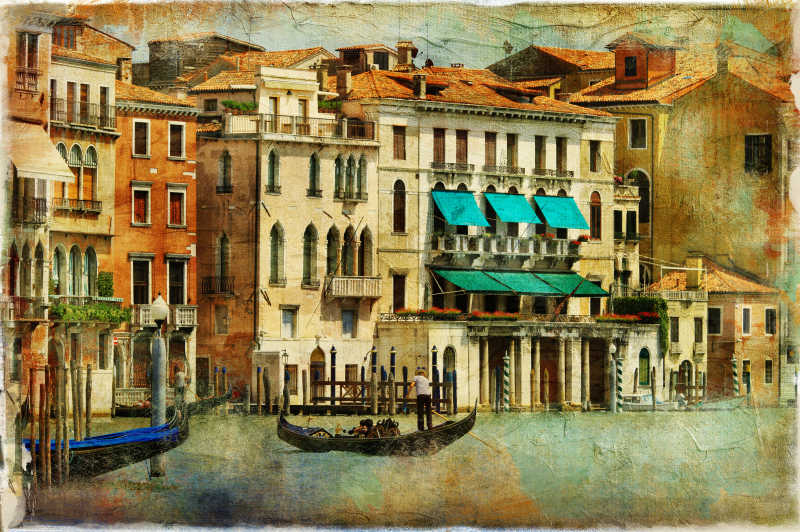 浪漫威尼斯——绘画风格的艺术作品