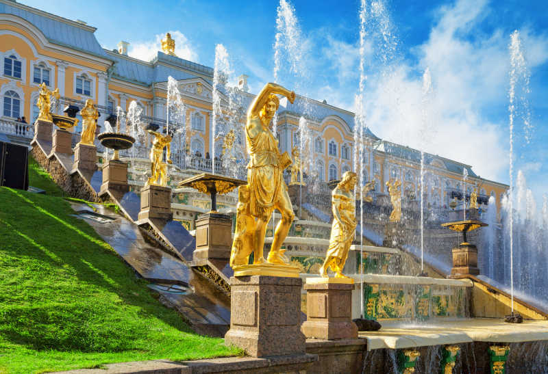 圣彼得堡俄罗斯喷泉