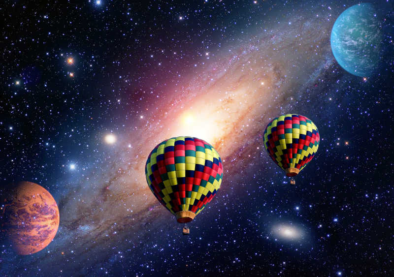 热气球超现实仙境童话景观奇幻星球