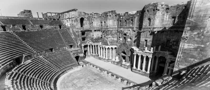 罗马剧院在叙利亚布斯拉古罗马剧场