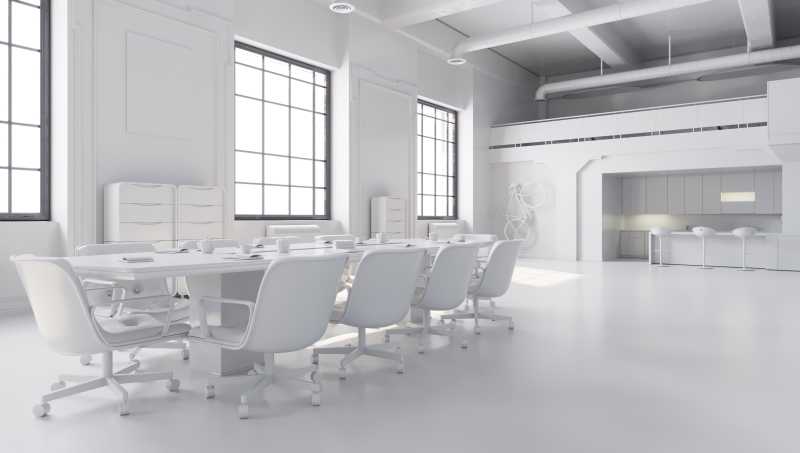 白色的会议室办公空间