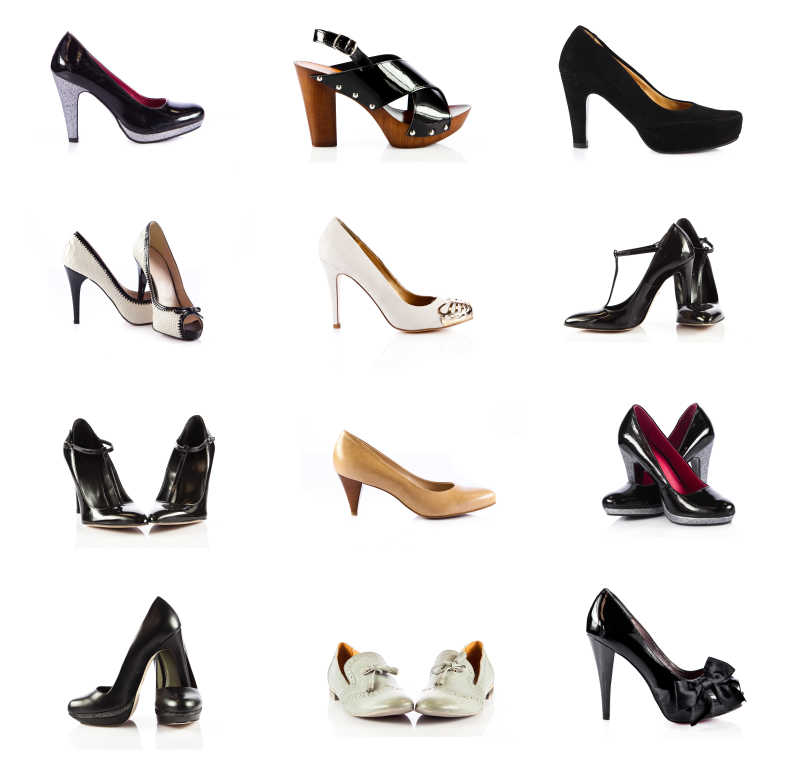 各种类型的女鞋的集合