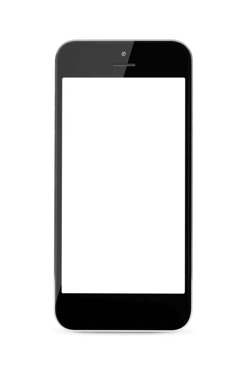 白色背景上的空白屏幕的智能手机