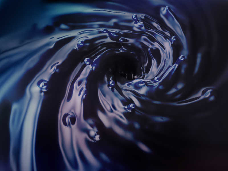 3D黑色液体旋涡抽象概念背景