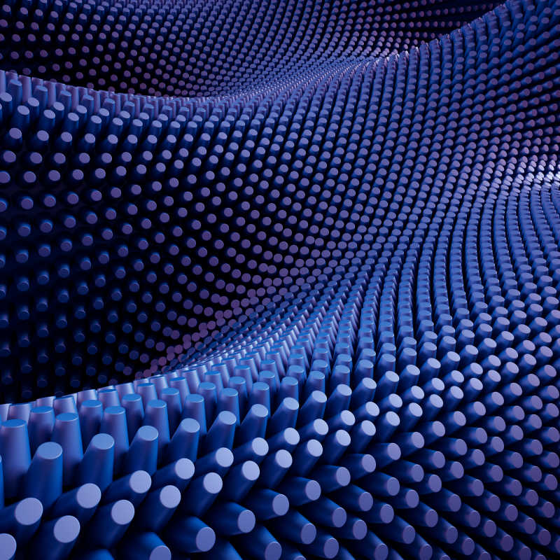 3D紫蓝色波浪形纹理的概念背景