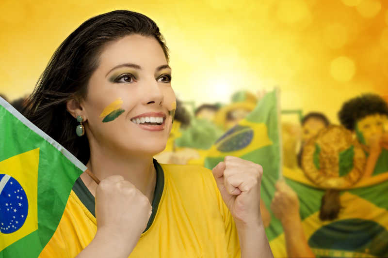 巴西兴奋的足球迷