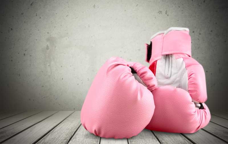 粉红的拳击手套