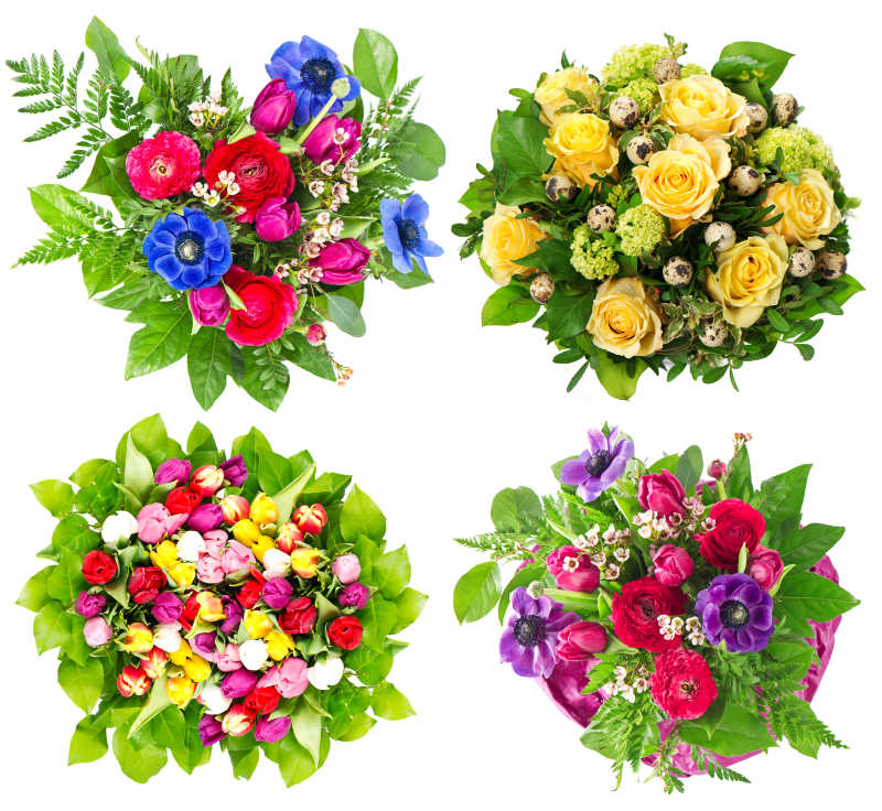 五颜六色的鲜花花束