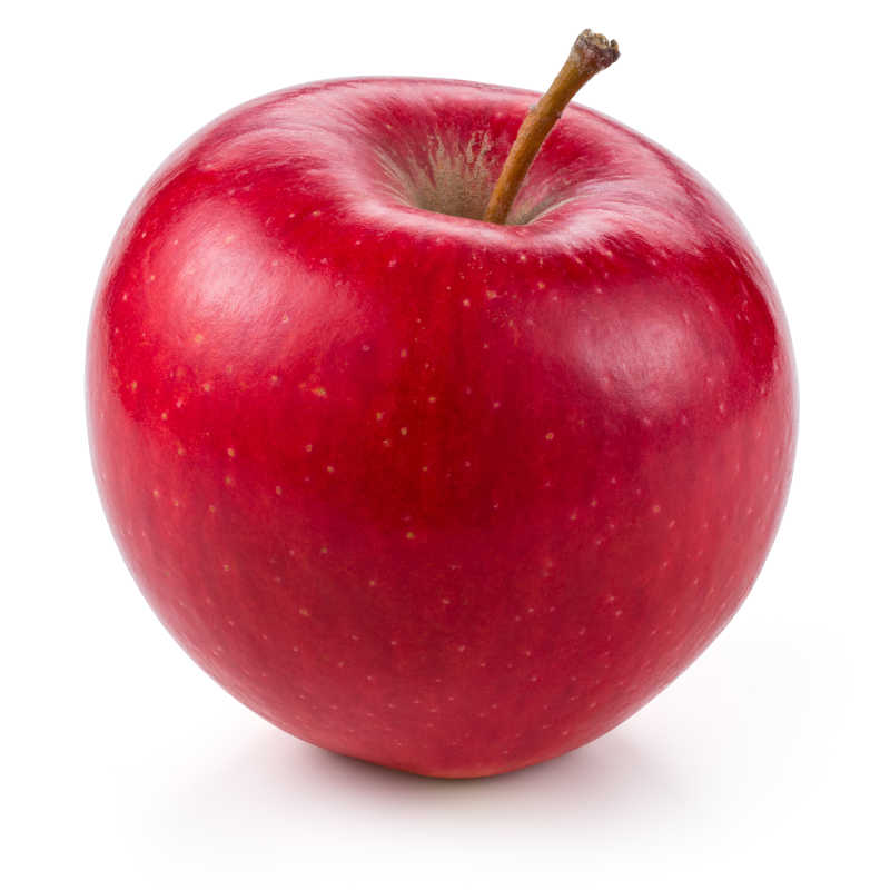 新鲜的红苹果白色隔离
