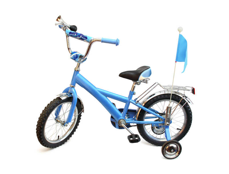 蓝色儿童自行车