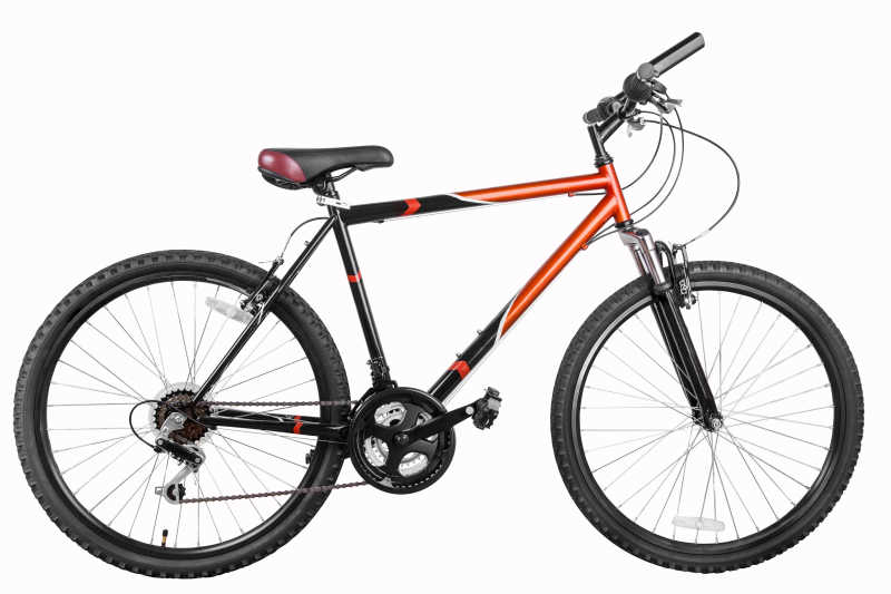 橙色山地自行车