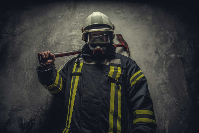 氧气面罩消防员画像