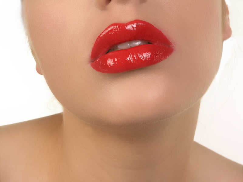 性感的大红色嘴唇