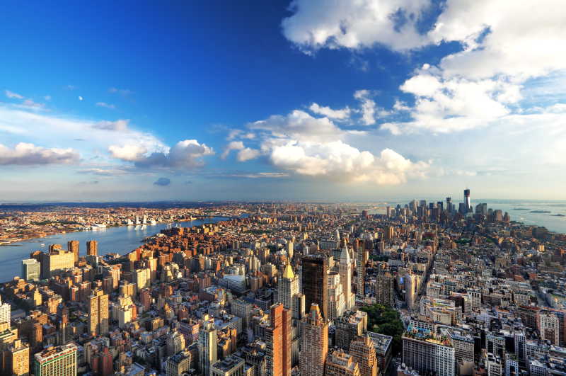 鸟瞰曼哈顿岛纽约