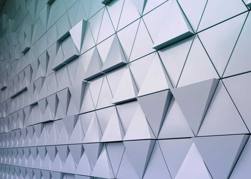 现代铝透气三角形建筑创意