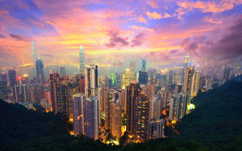 香港太平山顶观景图