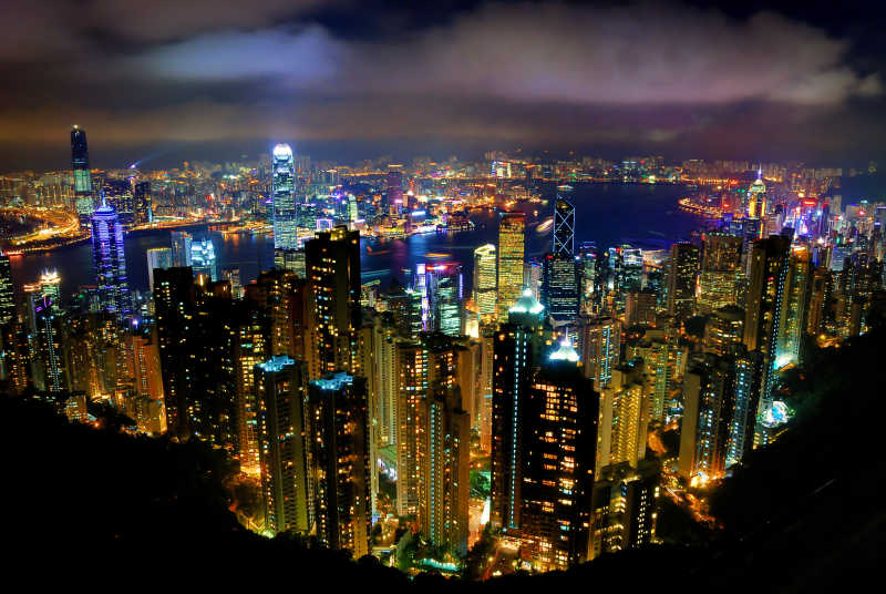 香港城市景色俯视图