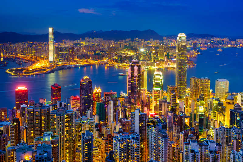 香港城市的天际线