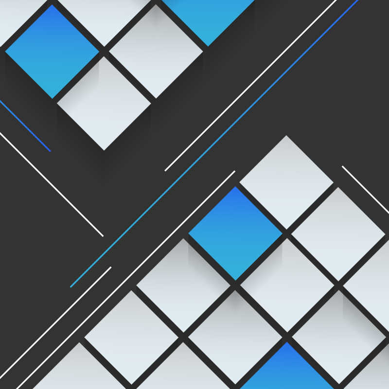 白色和少量蓝色的正方形和线条矢量图