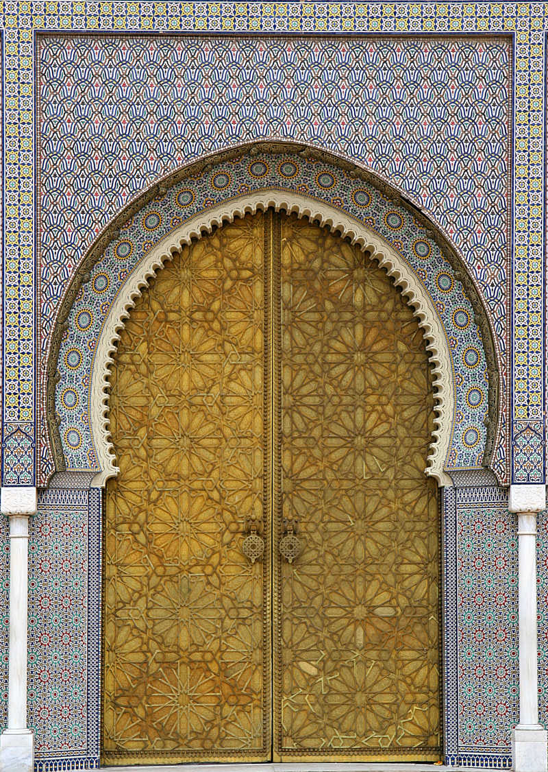 摩洛哥门装饰背景