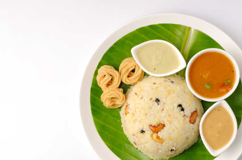 印度米饭和酸辣酱