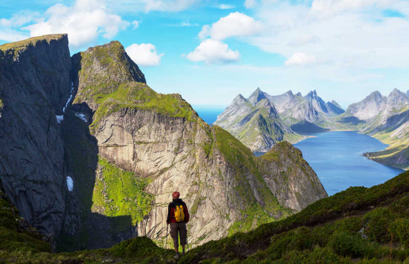 挪威群岛自然风景特写