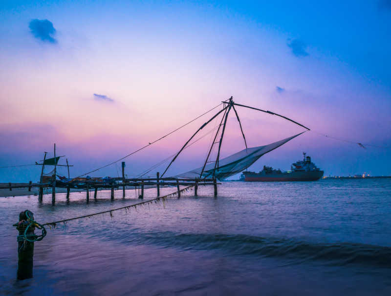 印度南部海面渔网