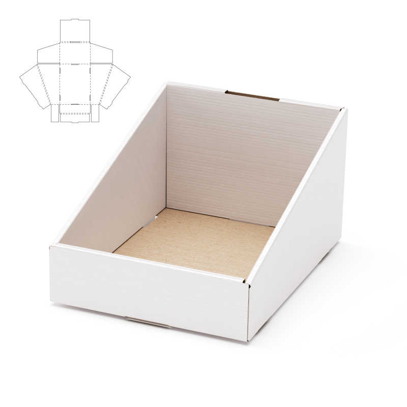 白色锥形纸板包装盒模板