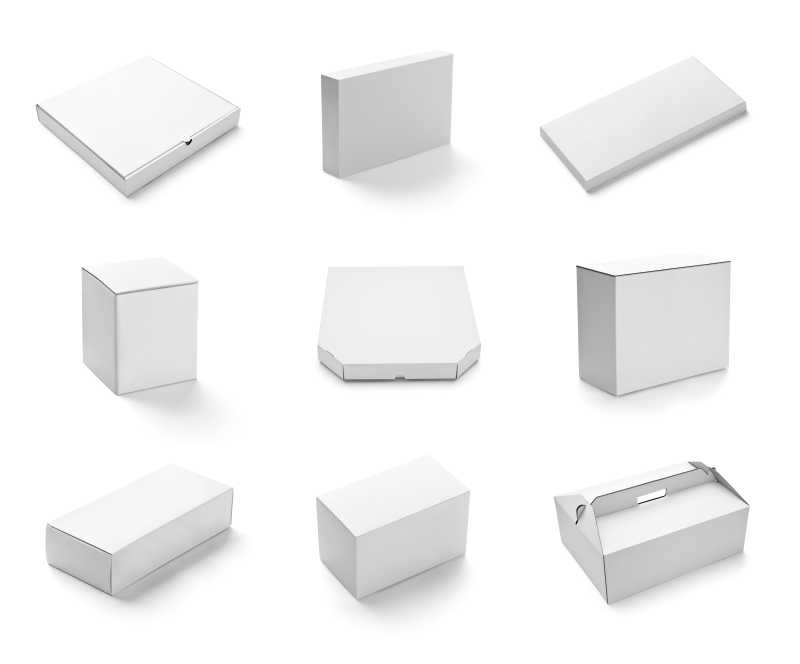 白色形状各异的纸箱