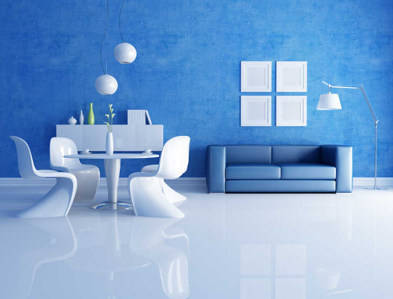 现代室内简约蓝色设计