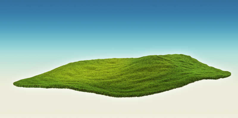 漂浮的绿色环保草地