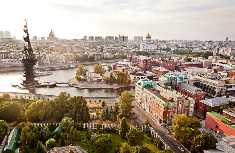 航拍莫斯科城市全景