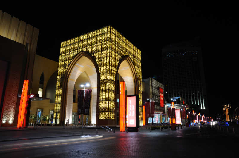 迪拜建筑夜晚景观