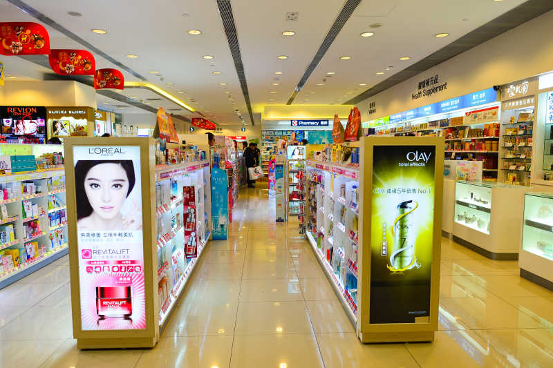 香港化妆品购物中心景色