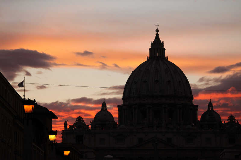 梵蒂冈城的日落美景