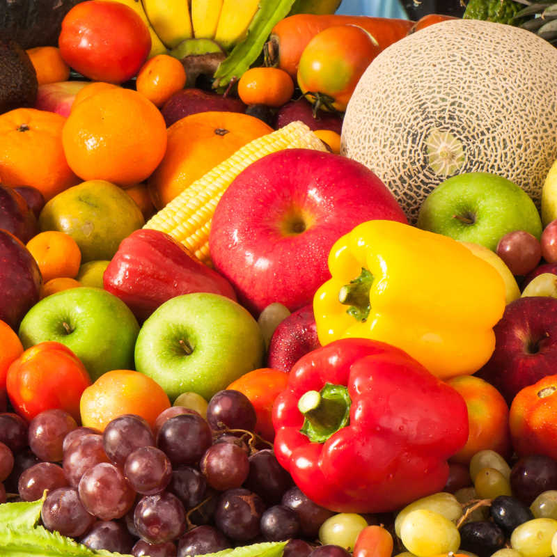 各种健康营养的水果蔬菜