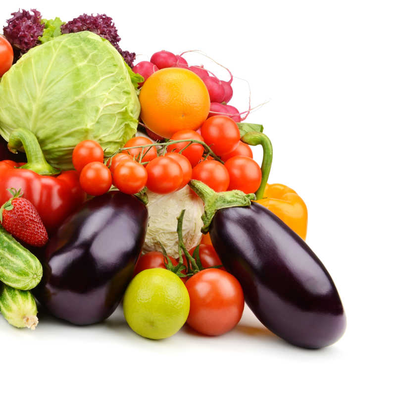 各种新鲜的蔬菜与水果