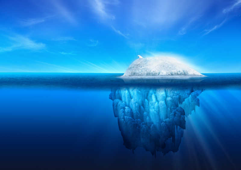 唯美的蓝色冰川