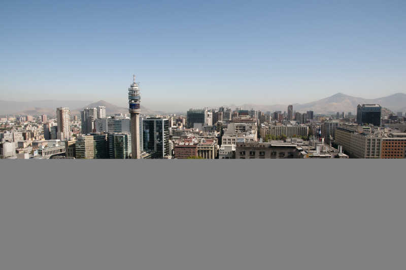 智利圣地亚哥市中心俯视图