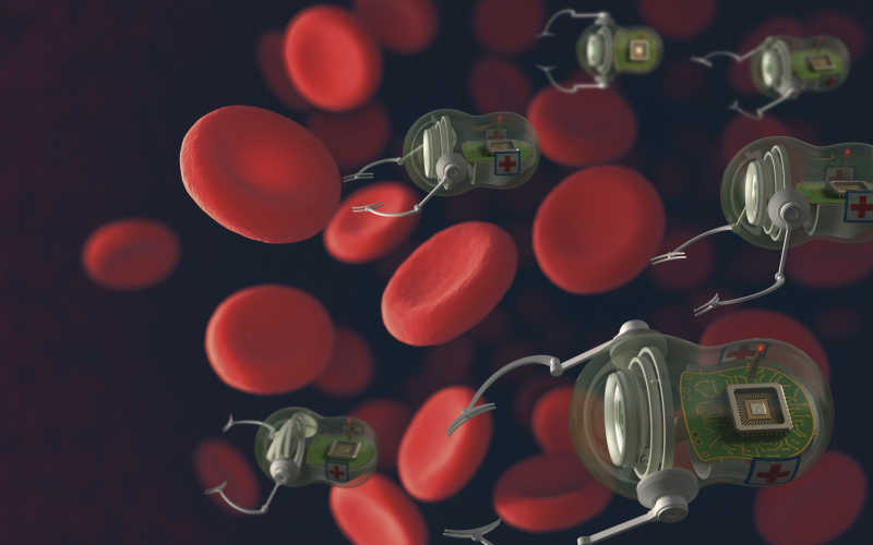 纳米机器人和血红蛋白3D创意