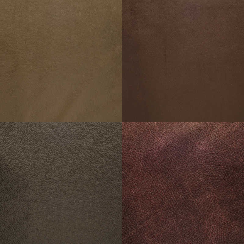 四种不同深浅颜色的皮革背景