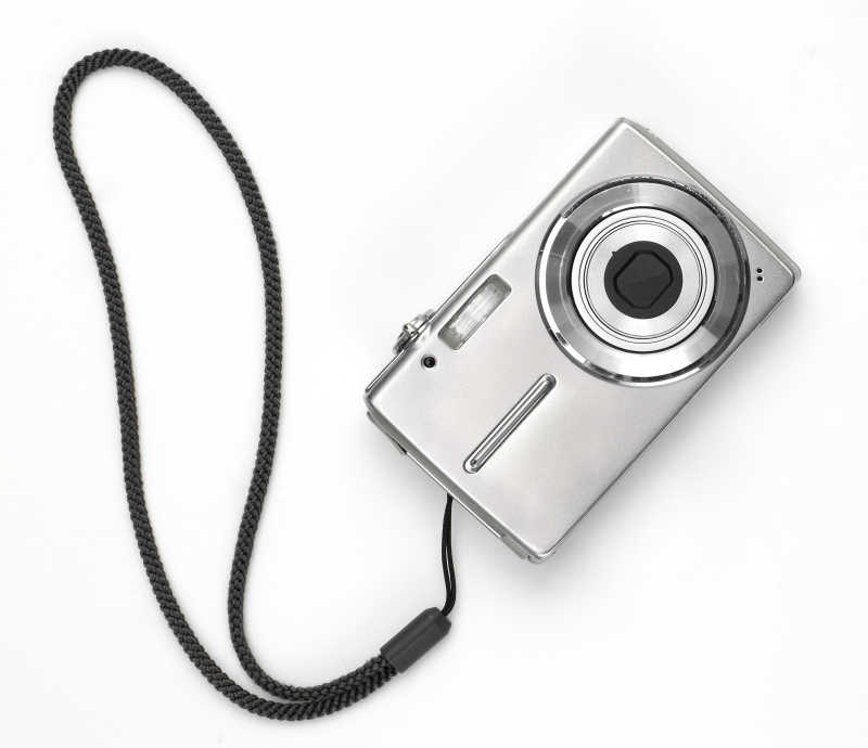 白色背景的小型照相机