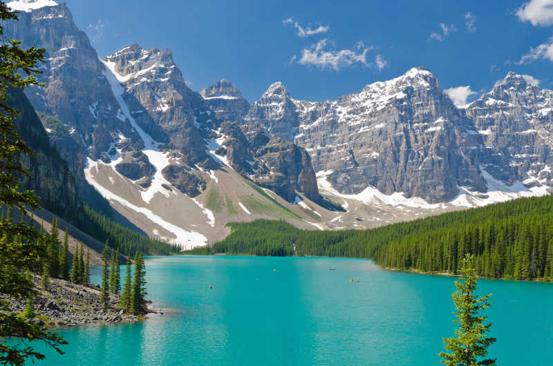 加拿大雄伟的山湖