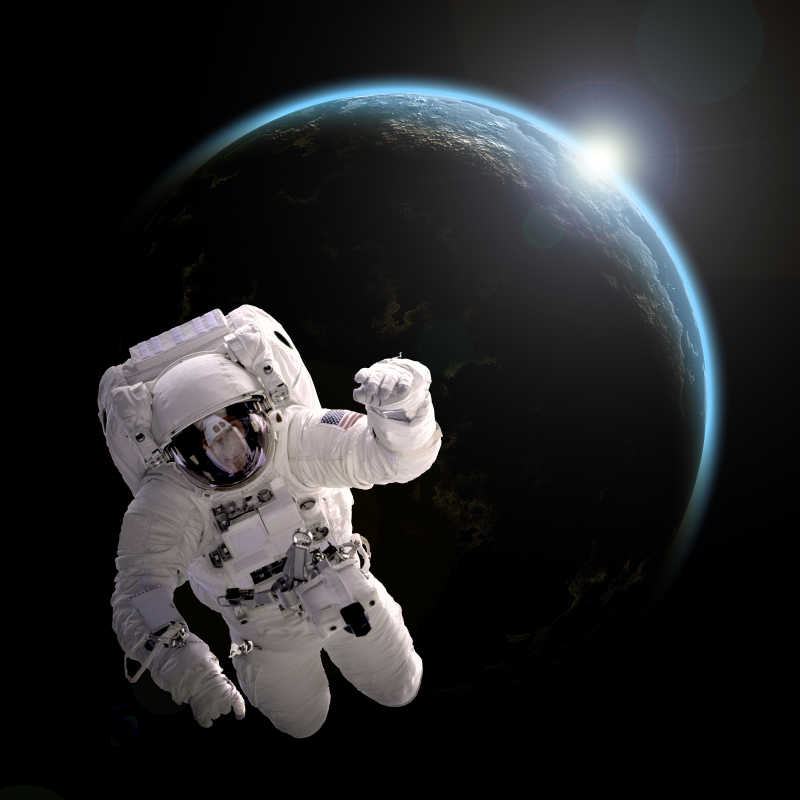 太空探索的宇航员插画