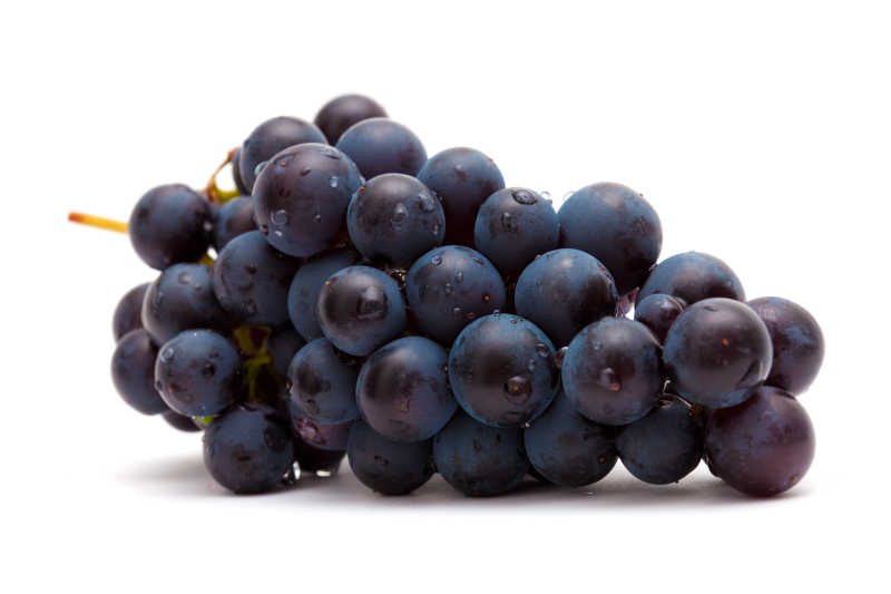 一串成熟多汁的紫葡萄