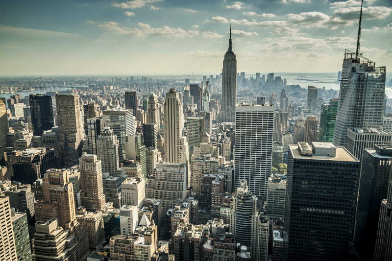 著名的纽约市城市建筑全景
